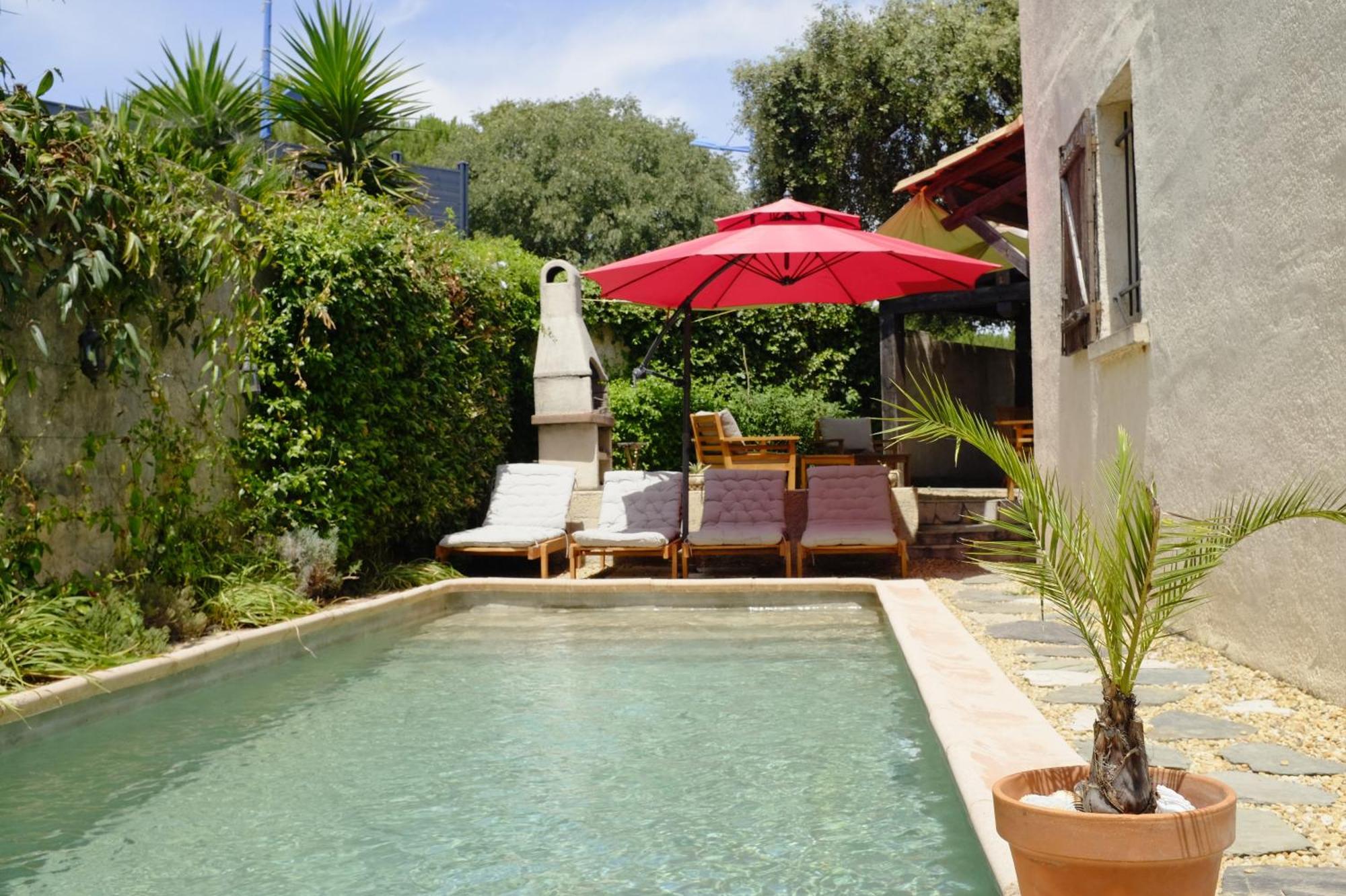 Chambre, Terrasse Et Piscine De L'Impasse Du Pressoir Le Crès Buitenkant foto